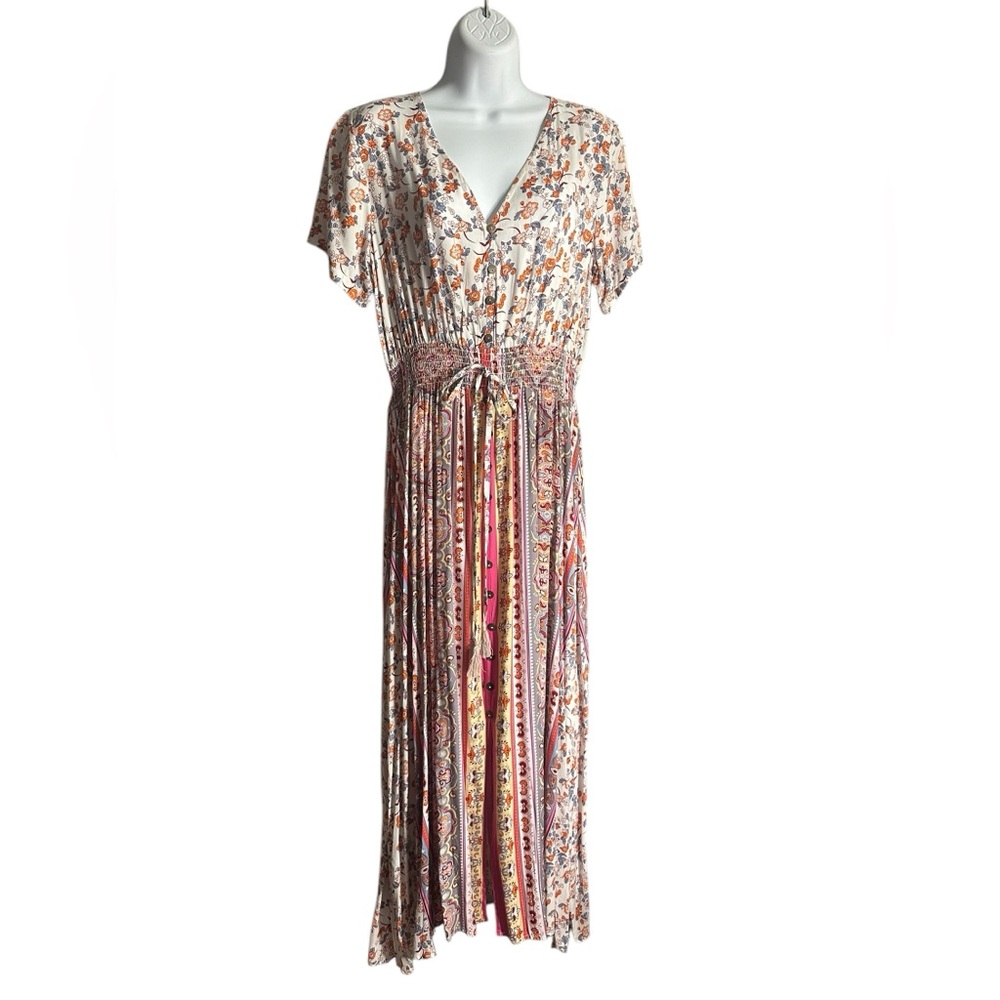 Sacred Threads Multicolor Bohemian Maxi Dress